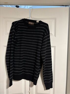 Black Striped Crewneck Sweater